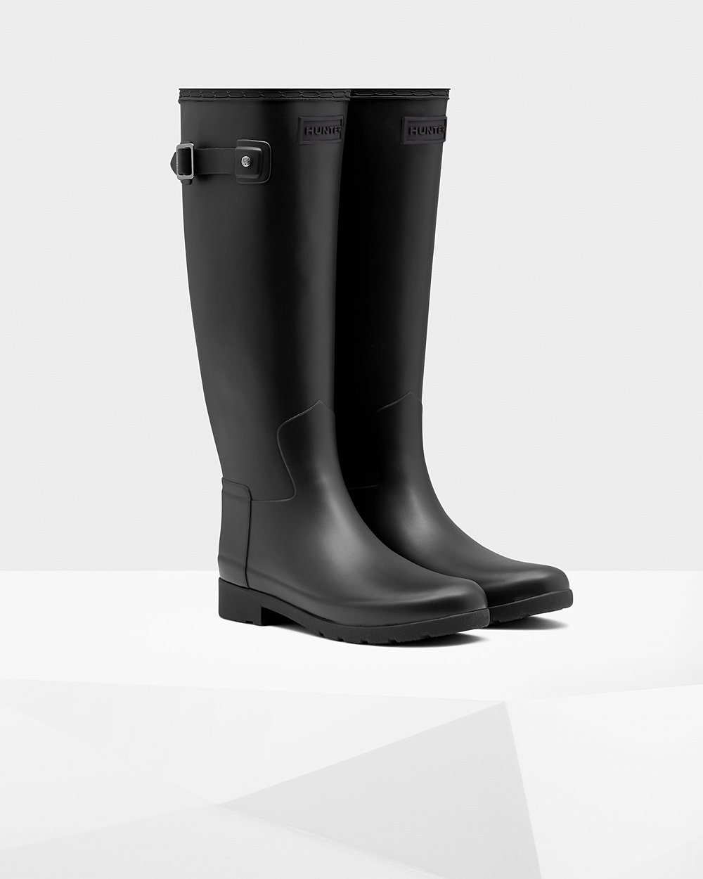 Hunter Mujer Refined Slim Fit - Botas de Lluvia Negras - 538-TZEYSV